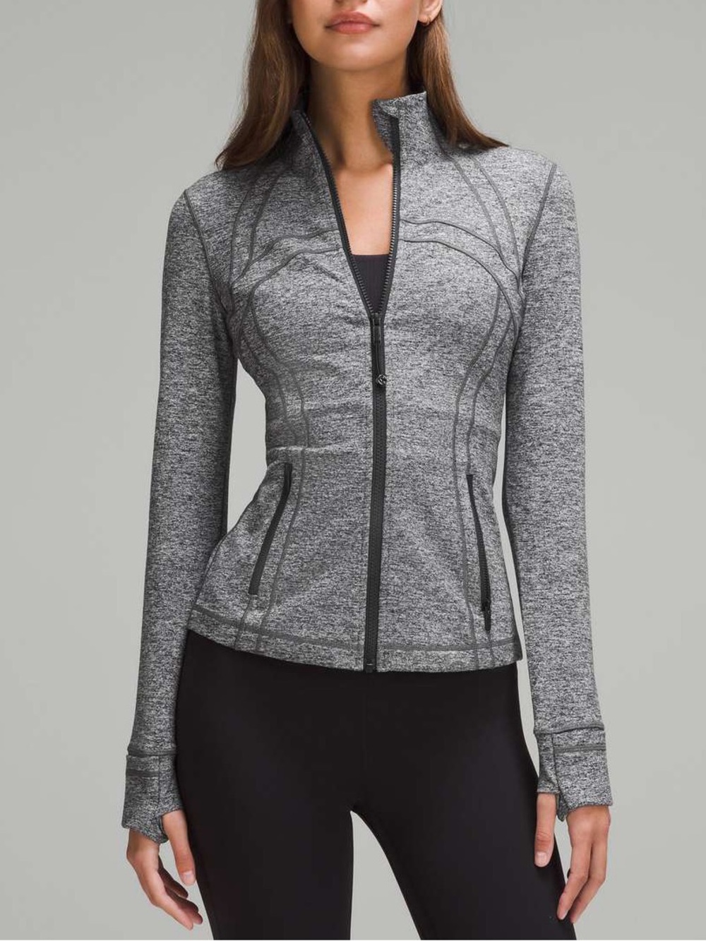 Lululemon Long Sleeve Zip Define Jacket Heathered Black Gray Women's 6